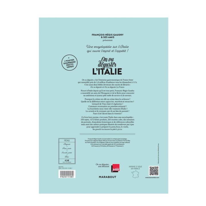 Livre On va déguster l'italie de François-Régis Gaudry - Marabout - vue détail