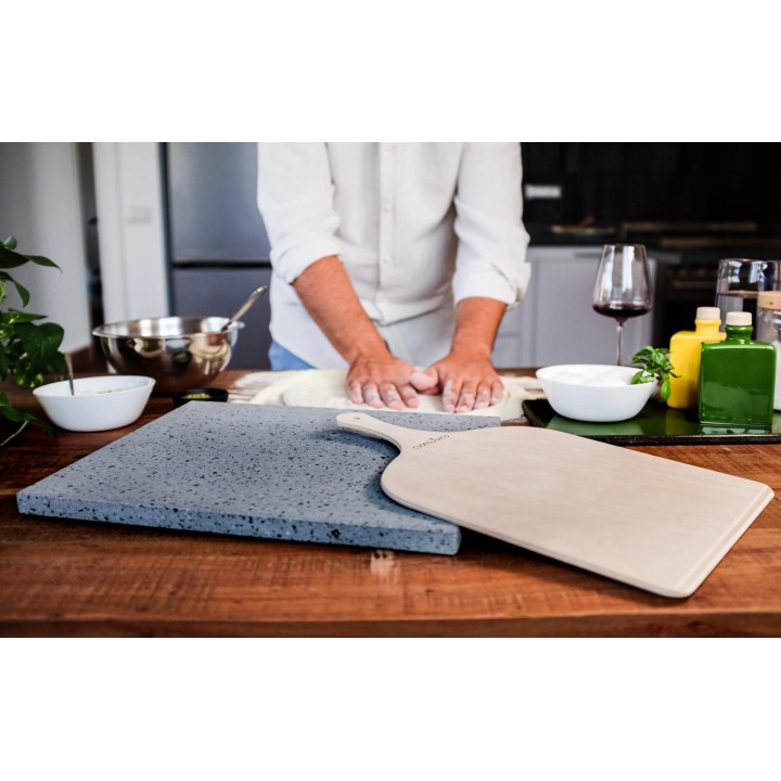 Pierre à pizza pour four 39 x 30 cm - vue détail