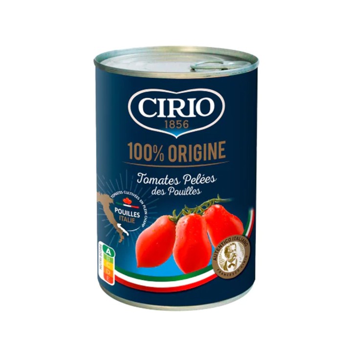Cirio Tomates pelées des Pouilles en conserve, tomates italiennes entières pour sauce pizza et cuisine
